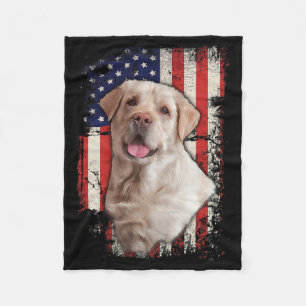 Couverture Polaire Jaune Labrador Labs Patriotique American Flag Chie