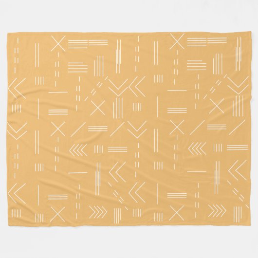 Couverture Polaire Jaune moderne magnifique Motif géométrique (Devant (Horizontal))