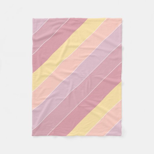 Couverture Polaire Jaune moderne violet rayures blanches Décor (Devant)