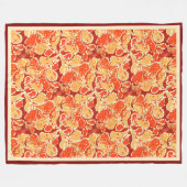 Couverture Polaire Jaune Orange Bohème Bali Batik Style Paisley (Devant (Horizontal))