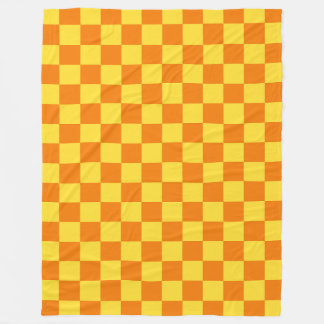 Couverture Polaire Jaune Orange Checkboard À damiers Checkpoint