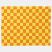 Couverture Polaire Jaune Orange Checkboard À damiers Checkpoint (Devant (Horizontal))