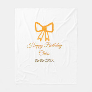 Couverture Polaire Jaune orange jaune aquarelle rétro heureux anniver