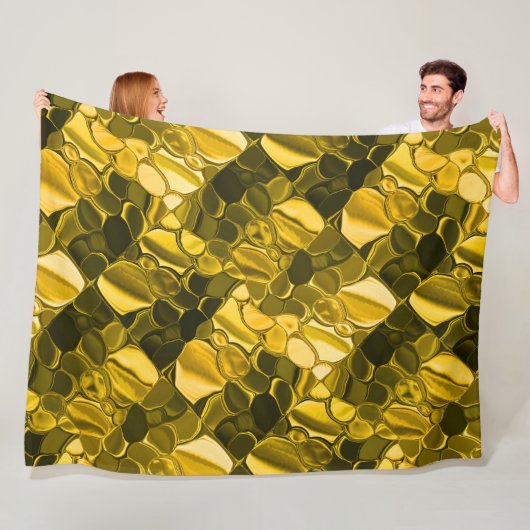 Couverture Polaire Jaune ou dorée, les pièces ressemblent à du métal (En situation)