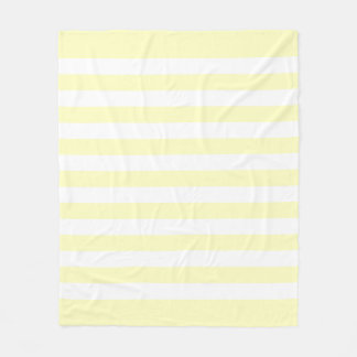 Couverture Polaire Jaune pastel doux et motif à lignes blanches