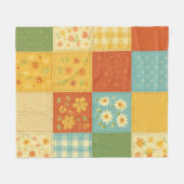 Couverture Polaire Jaune Planche de Patchwork Rustique Agritourisme F (Devant (Horizontal))
