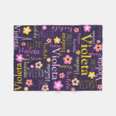 Couverture Polaire Jaune rose foncé violet nommé fleurs Violeta (Devant (Horizontal))