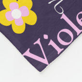 Couverture Polaire Jaune rose foncé violet nommé fleurs Violeta (Coin)