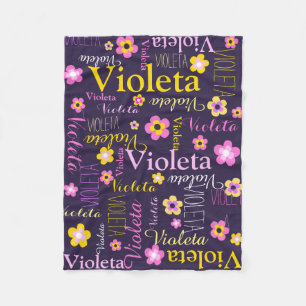 Couverture Polaire Jaune rose pourpre foncé appelé fleurs de Violet