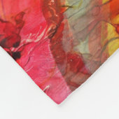 Couverture Polaire Jaune rouge d'art d'aquarelle (Coin)