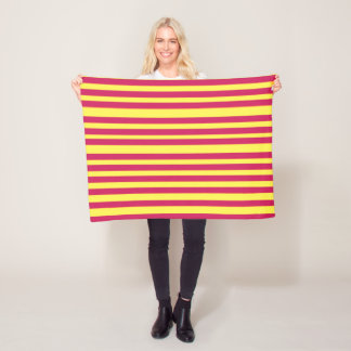 Couverture Polaire Jaune, Rouge Mood Lines Fleece Blanche