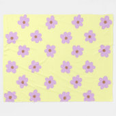 Couverture Polaire Jaune violet tropical Floral Botanique Été (Devant (Horizontal))