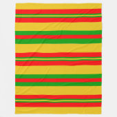 Couverture Polaire Jaunes, rouges et verts rayures du Bénin 2 (Devant)