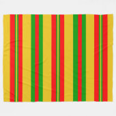 Couverture Polaire Jaunes, rouges et verts rayures du Bénin 2 (Devant (Horizontal))