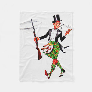 Couverture Polaire jaunty Scotsman avec fusil