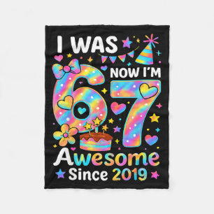 Couverture Polaire J'avais 6 ans maintenant j'ai 7 ans Tie Dye Annive