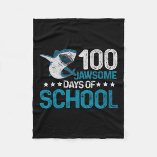 Couverture Polaire Jawsome Days School 100th Day Kids Boys Vintage No