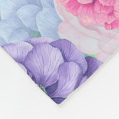 Couverture Polaire Jay bleu et fleurs motif aquarelle (Coin)