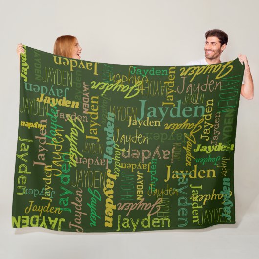 Couverture Polaire Jayden personnalisées tons verts (En situation)