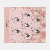 Couverture Polaire Jazzy Tap Dancing Tabby Chat Casquette Canne Monog (Devant (Horizontal))