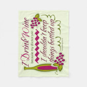 Couverture Polaire Je bois la citation drôle de vin (Devant)