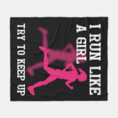 Couverture Polaire Je cours comme une fille essaie de continuer (Devant (Horizontal))