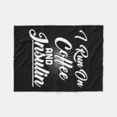 Couverture Polaire Je Cours Sur Le Café Et L'Insuline Diabète (Devant (Horizontal))