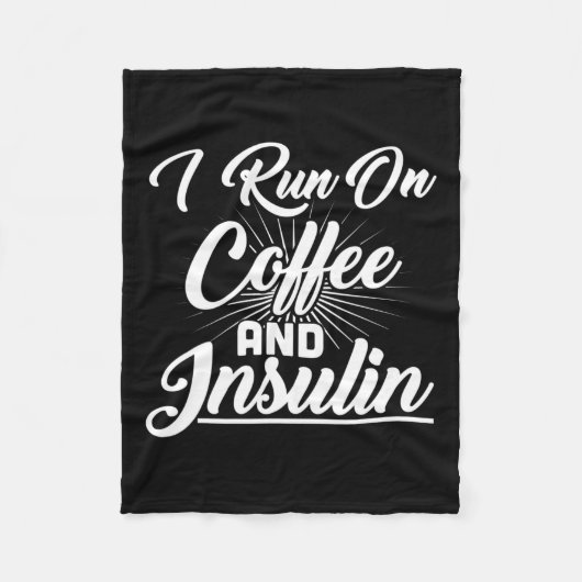 Couverture Polaire Je Cours Sur Le Café Et L'Insuline Diabète (Devant)