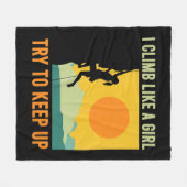 Couverture Polaire Je Grimpe Comme Une Fille Escalade Amusante (Devant (Horizontal))