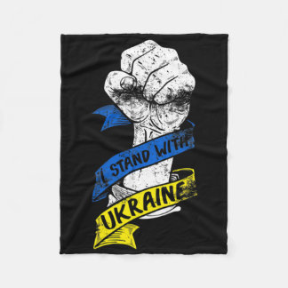 Couverture Polaire Je me tiens avec le ruban de pouvoir du drapeau de
