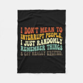 Couverture Polaire Je n'ai pas l'intention d'interrompre les gens au (Devant)