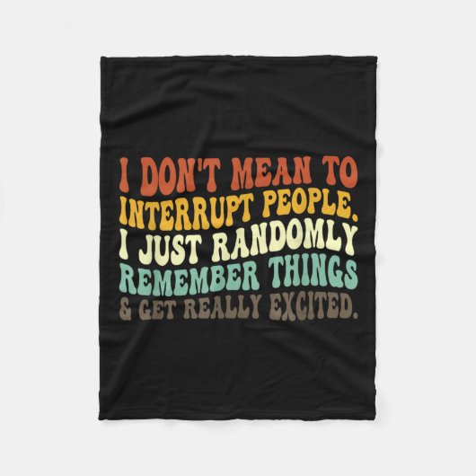 Couverture Polaire Je n'ai pas l'intention d'interrompre les gens au (Devant)