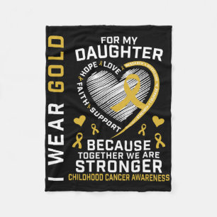Couverture Polaire Je porte de l'or pour ma fille Cancer infantile Pa
