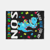 Couverture Polaire Je Porte Du Bleu Pour Mon Fils Sensibilisation sur (Devant (Horizontal))