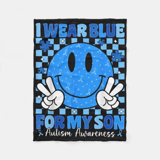 Couverture Polaire Je Porte Du Bleu Pour Mon Fils Sensibilisation sur (Devant)