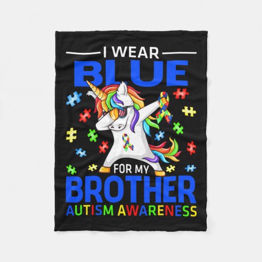 Couverture Polaire Je Porte Du Bleu Pour Mon Frère Sensibilisation su (Devant)