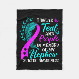 Couverture Polaire Je porte le sarcelle violet en mémoire du suicide