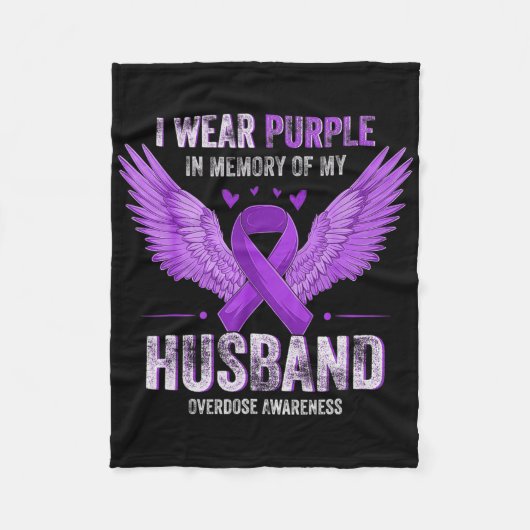 Couverture Polaire Je Porte Le Violet En Mémoire De Mon Mari Surdose  (Devant)