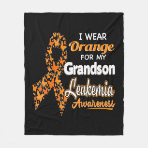 Couverture Polaire Je porte l'orange pour mon petit-fils Leucémie