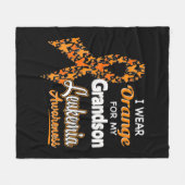 Couverture Polaire Je porte l'orange pour mon petit-fils Leucémie (Devant (Horizontal))