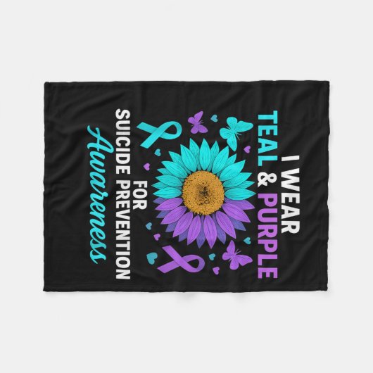 Couverture Polaire Je Porte Turquoise & Purple Pour La Prévention (Devant (Horizontal))