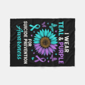 Couverture Polaire Je Porte Turquoise & Purple Pour La Prévention (Devant (Horizontal))