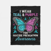 Couverture Polaire Je Porte Turquoise & Purple Pour La Prévention (Devant)