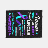 Couverture Polaire Je Porte Turquoise & Purple Pour Mon Oncle Sui (Devant (Horizontal))