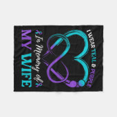 Couverture Polaire Je Porte Turquoise &amp ; Violet En Mémoire De Ma  (Devant (Horizontal))