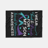 Couverture Polaire Je Porte Turquoise & Violet Pour Mon Fils Suic (Devant (Horizontal))