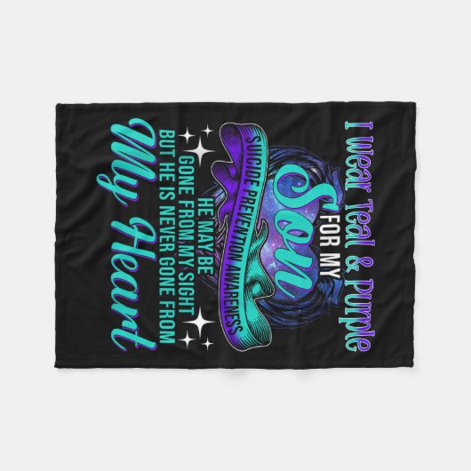 Couverture Polaire Je Porte Turquoise & Violet Pour Mon Fils Suic (Devant (Horizontal))