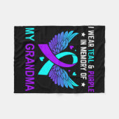 Couverture Polaire Je Porte Turquoise Et Violet En Mémoire De Ma Gran (Devant (Horizontal))