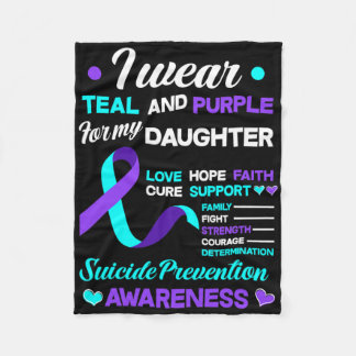 Couverture Polaire Je Porte Turquoise Et Violet Pour Ma Fille Suicide