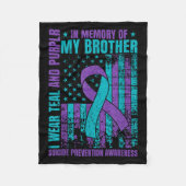 Couverture Polaire Je Porte Turquoise Et Violet Pour Mon Frère Suicid (Devant)